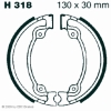 Preview: EBC Premium Bremsbacken Water Grooved für Honda CMX 250 (CT) (Rebel) (Nissin Bremssattel) Hinterachse - H318G
