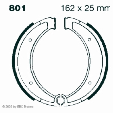 EBC Premium Bremsbacken Water Grooved für Husqvarna WR 250 Hinterachse - 801G