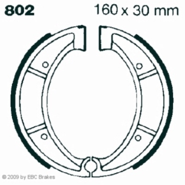 EBC Premium Bremsbacken Water Grooved für Husqvarna XC 250 Hinterachse - 802G