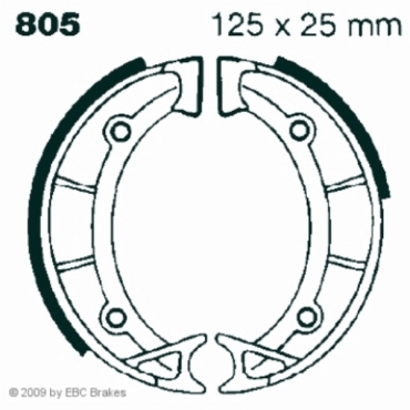 EBC Premium Bremsbacken für Aprilia Scarabeo 50 (2T) (HS/HL) (Modell Bremstrommel VA) Vorderachse - 805