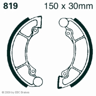 EBC Premium Bremsbacken für Sym Huskey 125/150 Hinterachse - 819
