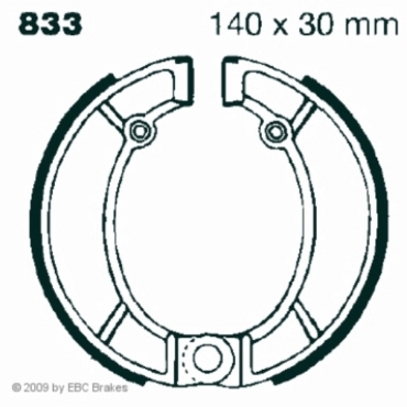 EBC Premium Bremsbacken Water Grooved für Bultaco Pursang MK10 250cc Hinterachse - 833G