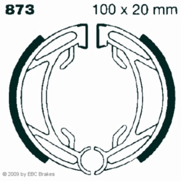 EBC Premium Bremsbacken für Motobecane 50 all mod. Leleu hub Hinterachse - 873