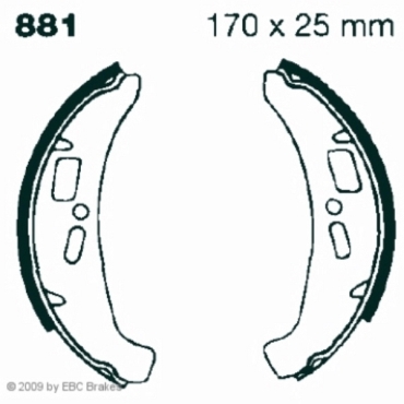 EBC Premium Bremsbacken für Piaggio Cosa CL/CLX 125/200 Hinterachse - 881