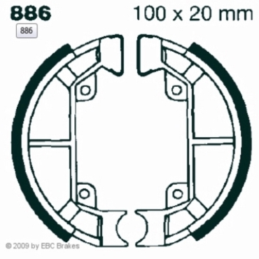 EBC Premium Bremsbacken für Gilera Typhoon 50, alle Modelle Hinterachse - 886