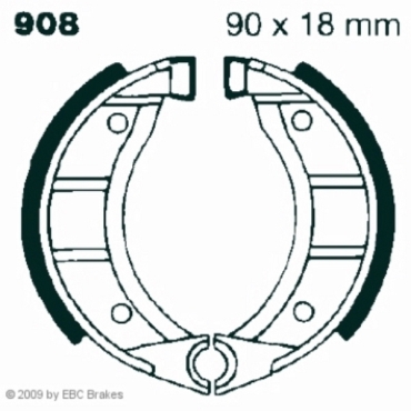 EBC Premium Bremsbacken für Tomos Moped (Speichen Felgen) Vorderachse - 908