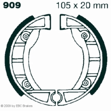 EBC Premium Bremsbacken für Piaggio Ciao 50 Catalitico Vorderachse - 909