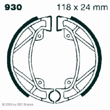 EBC Premium Bremsbacken Water Grooved für Fantic 50.1 Trial Hinterachse - 930G