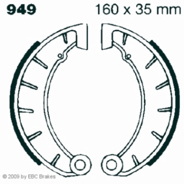 EBC Premium Bremsbacken für C.Z./Jawa 350 Chopper Hinterachse - 949