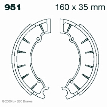 EBC Premium Bremsbacken für C.Z./Jawa 125/175/250/350 Vorderachse - 951