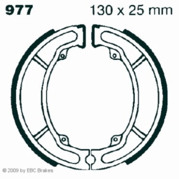 EBC Premium Bremsbacken Water Grooved für Cagiva WMX 250 Hinterachse - 977G