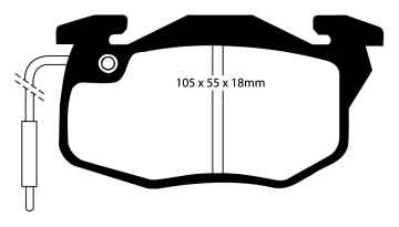 EBC Redstuff Bremsbeläge DP3545C für Peugeot 405 15B 1.6 vorne