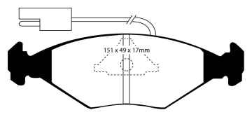 EBC Blackstuff Bremsbeläge DP704 für Fiat Duna 146 B 70 1.3 vorne