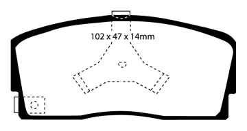 EBC Greenstuff 2000 Bremsbeläge DP2765 für Daihatsu Charade 3 G100, G101, G102 1.0 TD vorne