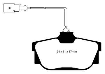 EBC Blackstuff Bremsbeläge DP1445 für VW Transporter T4 70XA 2.5 Syncro hinten