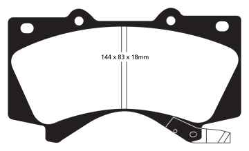 EBC Yellowstuff Bremsbeläge DP41815R für Toyota Land Cruiser 150 TRJ15_, KDJ15_, GRJ15_, GDJ15_ 5.7 vorne