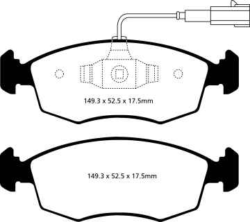 EBC Blackstuff Bremsbeläge DPX2141 für Fiat Grande Punto 199 1.2 vorne