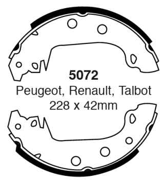 EBC Premium Bremsbacken 5072 für Peugeot 305 581E 1.9 Diesel hinten