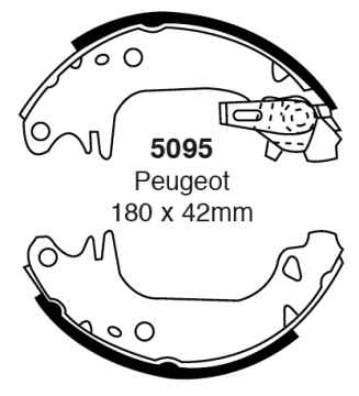 EBC Premium Bremsbacken 5095 für Peugeot 309 10C, 10A 1.6 hinten