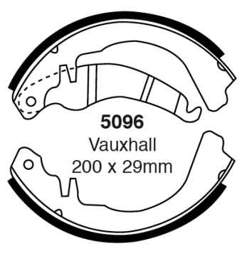 EBC Premium Bremsbacken 5096 für Opel Kadett E 37, 47 1.6 D hinten