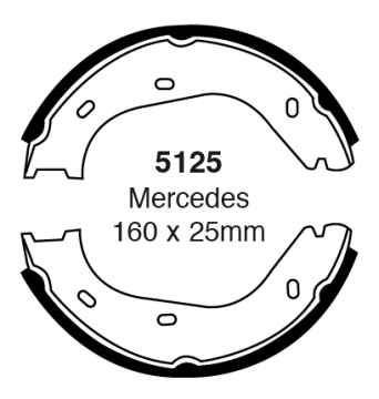 EBC Premium Handbremsbacken 5125 für Mercedes-Benz S-Klasse W126 560 SE,SEL