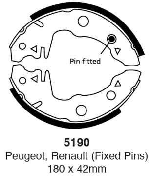 EBC Premium Bremsbacken 5190 für Peugeot 104  1.4 hinten