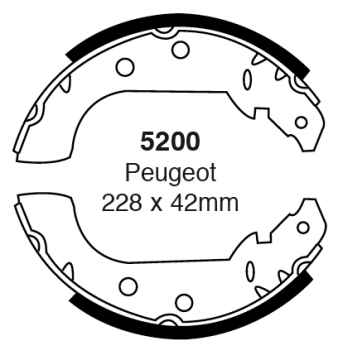 EBC Premium Bremsbacken 5200 für Peugeot 306 7A, 7C, N3, N5 1.9 D hinten