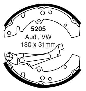 EBC Premium Bremsbacken 5205 für VW Golf 1 17 1.1 hinten