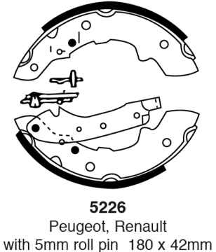 EBC Premium Bremsbacken 5226 für Peugeot 104  1.1 vorne