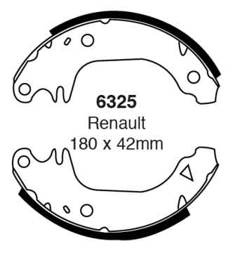 EBC Premium Bremsbacken 6325 für Renault 9 L42 1.1 hinten