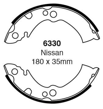 EBC Premium Bremsbacken 6330 für Nissan Sunny 1 B11 1.3 hinten