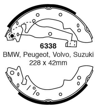 EBC Premium Bremsbacken 6338 für Peugeot 405 15E 1.6 hinten