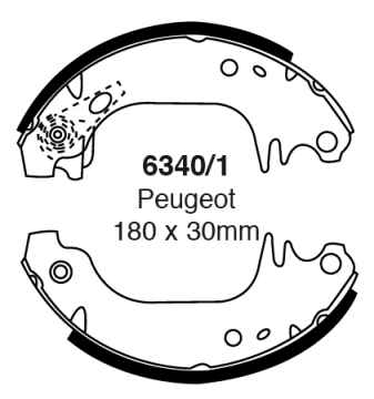 EBC Premium Bremsbacken 6340/1 für Peugeot 309 10C, 10A 1.3 hinten