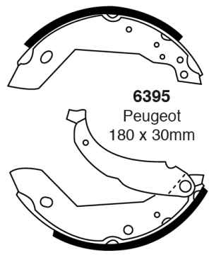 EBC Premium Bremsbacken 6395 für Peugeot 205 20A/C 1.1 hinten