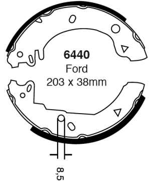 EBC Premium Bremsbacken 6440 für Ford Fiesta Courier 1 F3L, F5L 1.8 D hinten