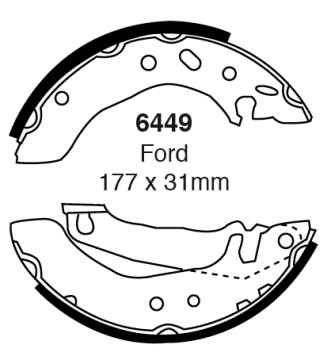 EBC Premium Bremsbacken 6449 für Ford Orion 3 GAL 1.4 hinten