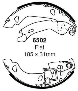 EBC Premium Bremsbacken 6502 für Fiat Uno 146A/E 60 1.1 hinten