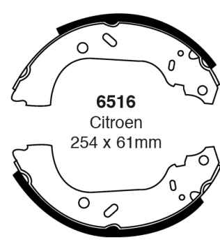 EBC Premium Bremsbacken 6516 für Peugeot 806 221 1.8 hinten