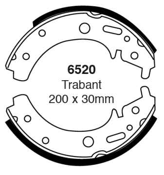 EBC Premium Bremsbacken 6520 für Trabant 1.1 Universal  1.1 hinten