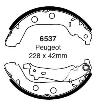 EBC Premium Bremsbacken 6537 für Peugeot 406 8E/F 2.1 TD 12V hinten