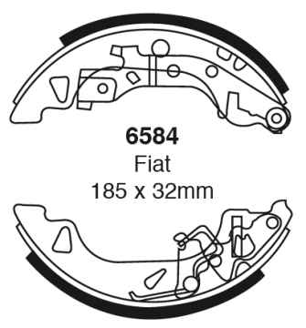 EBC Premium Bremsbacken 6584 für Fiat Punto 2 Van 188AX 1.9 JTD hinten