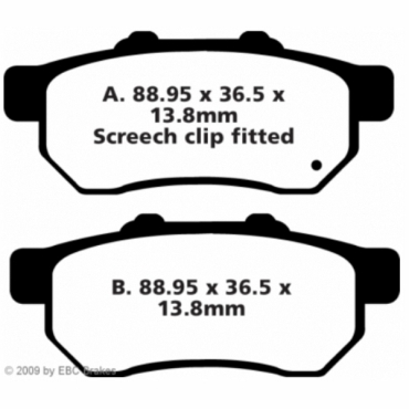 EBC Redstuff Bremsbeläge für Honda MUV 700-9 Big Red Side x Side Hinterachse - FA478TT