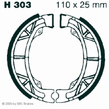 EBC Premium Bremsbacken für Honda NX 125 (K/S/F) (Transcity) Hinterachse - H303