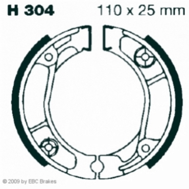 EBC Premium Bremsbacken für Honda NSR 50 (SK/SP/SR/SS) Hinterachse - H304