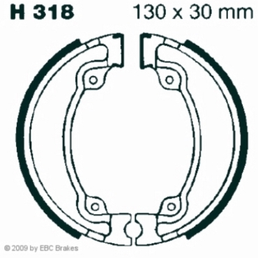 EBC Premium Bremsbacken Water Grooved für Honda VT 125 (C6) (Shadow) Hinterachse - H318G