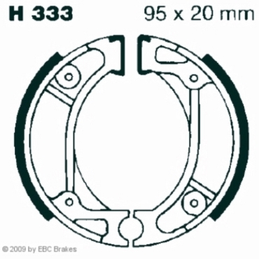 EBC Premium Bremsbacken Water Grooved für Honda CHF 50-1/Scoopy 50 (Bremstrommel) Vorderachse - H333G