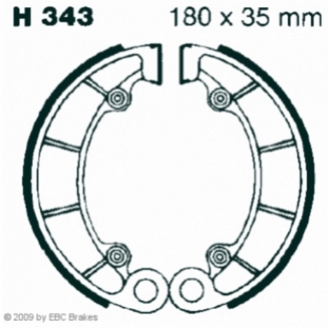 EBC Premium Bremsbacken für Honda TRX 500 (FGA) (Fourtrax Foreman Rubicon Gpscape) Hinterachse - H343