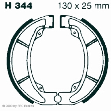 EBC Premium Bremsbacken Water Grooved für Honda CR 250 (RG) Hinterachse - H344G