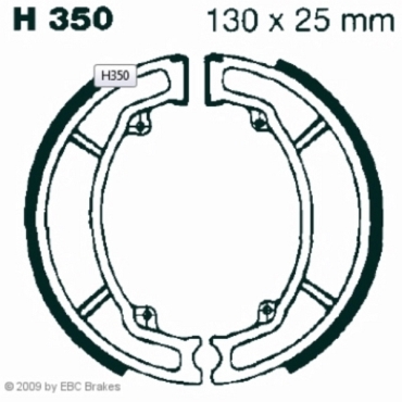 EBC Premium Bremsbacken für Honda CN 250 (R) (SPAZIO/Helix) Hinterachse - H350
