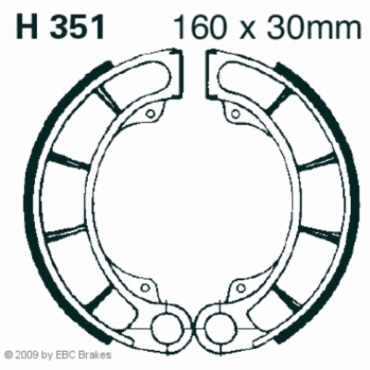 EBC Premium Bremsbacken für Honda TRX 420 (FM7) (Fourtrax Rancher 4x4) Hinterachse - H351